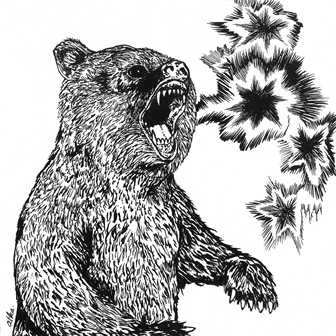 Illustration de Sara Atka pour La fosse aux ours d'Esteban Bedoya